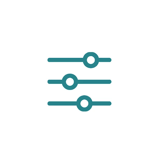Imagem de controles de ajuste de áudio ou equalizador digital, utilizado para modificar volume, frequência e balanço em dispositivos eletrônicos.