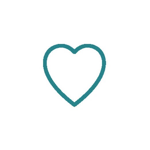 Ícone simples de um coração azul em estilo minimalista sobre fundo branco, representando amor, carinho ou saúde do coração.