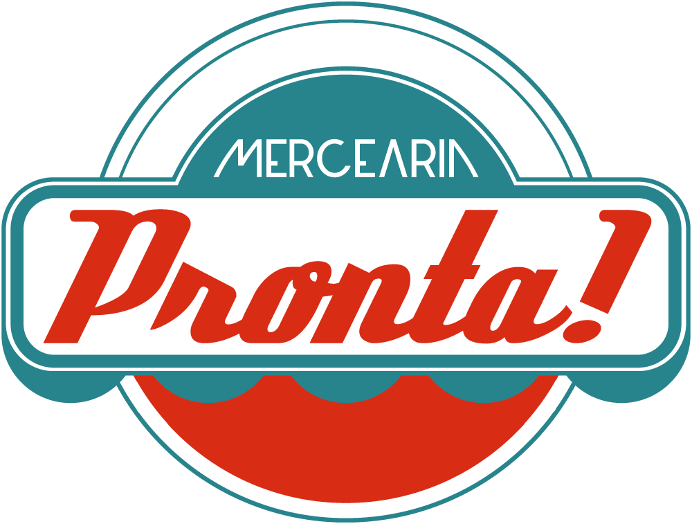 Logo da Mercearia Pronta!, uma marca conhecida por oferecer produtos de alta qualidade no mercado de conveniência, destacando-se na região.