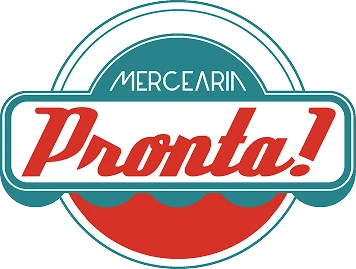 Logo da Mercearia Pronta!, uma marca conhecida por oferecer produtos de alta qualidade no mercado de alimentos e conveniência, destacando-se na região.